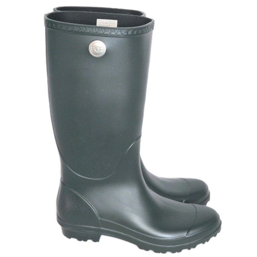UGG Boots Rubber Matte Dark Olive Tall Rain Shelby Women Size 8 US NEW +BOX